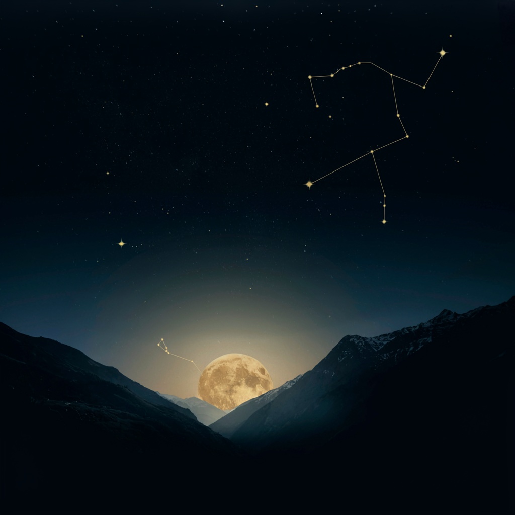 Strawberry Full Moon in Capricorn 2026 — dark editorial astrology art